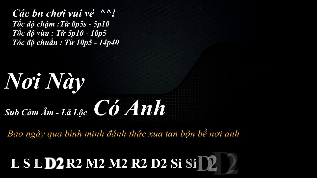 NƠI NÀY CÓ ANH cảm âm sáo trúc c5 - 3 tốc độ cho các bn chơi - Beat nơi này có anh