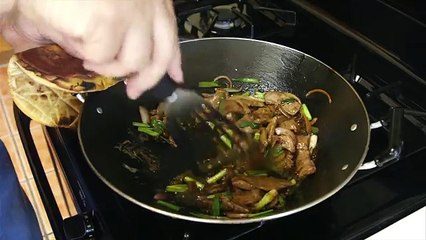 Stir Fried Mongolian Beef Recipe / English Closed Captions