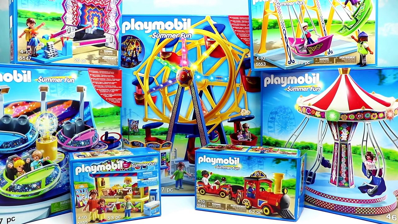 Playmobil Summer Fun Amusement Park Collection! Ferris Wheel, Spinning Spaceships and more!