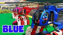 Learn Color Helicopter & Car w Spiderman Cars Cartoon for Kids & Colors for Children Nursery Rhymes