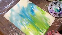 How To: Dandelion watercolor painting using Alcohol droplets