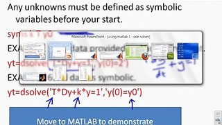 Use of Matlab 1 - solving ODEs