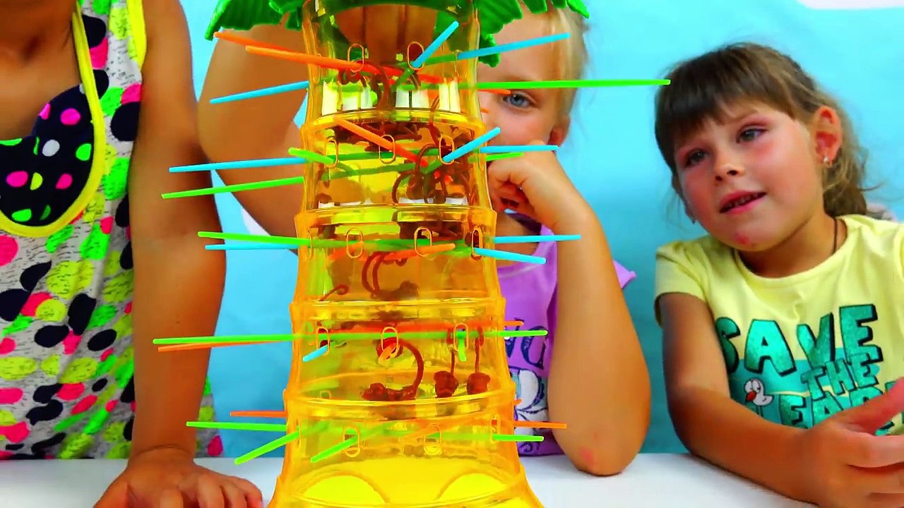 Челлендж Игра Весёлые обезьянки Не дай обезьянкам упасть с пальмы Funny monkey challenge