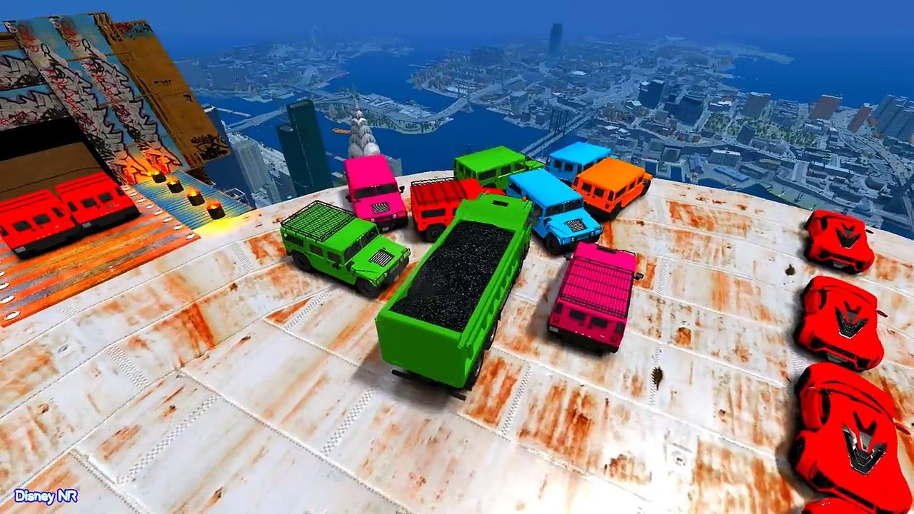 Learn Numbers - Talking Tom Cartoon for Kids in Dump Truck Color Cars for Children - Nursery Rhymes