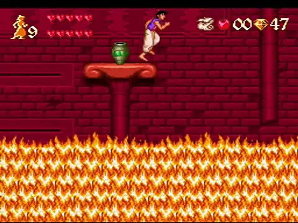 Disneys Aladdin (SNES) - Part 3: Stages 6 & 7 (No Damage + All Red Gems) + Ending (Credits)