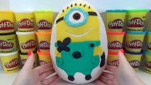 Minions GIANT Play Doh Surprise Egg with Mega Bloks and Funko Mystery Mini Toys