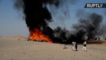 Autoridades afganas hacen una hoguera con 13 toneladas de droga