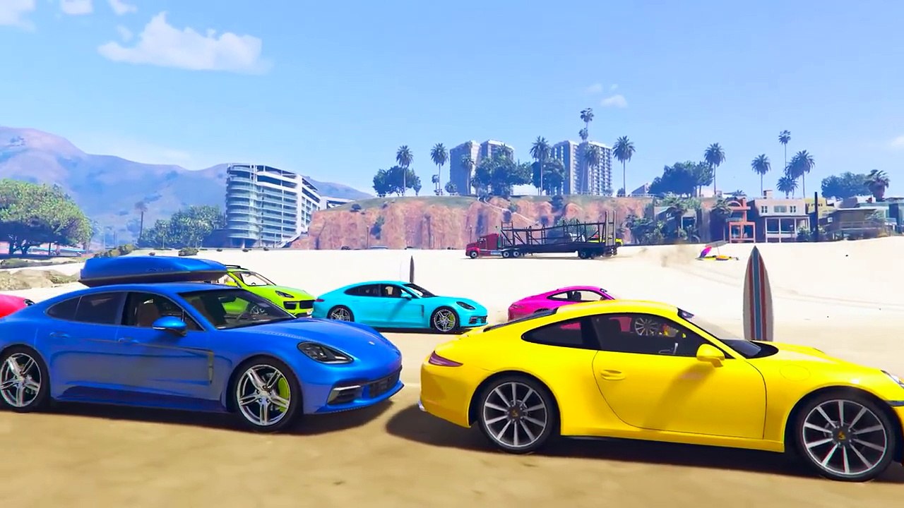 Sports Cars Transportation Spidermans Car Collection! Cartoon for Kids with Nursery Rhymes Songs