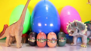 GIANT DINOSAUR EGGS Full of Toy Dinosaurs, Surprise Dinosaur Toys, Puzzles, Dino Dig Video