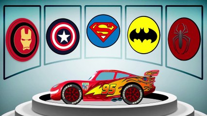 Leanr ABC with Colors Lightning McQueen Superheroes - Disney Cars Cartoon - Colours for Kids