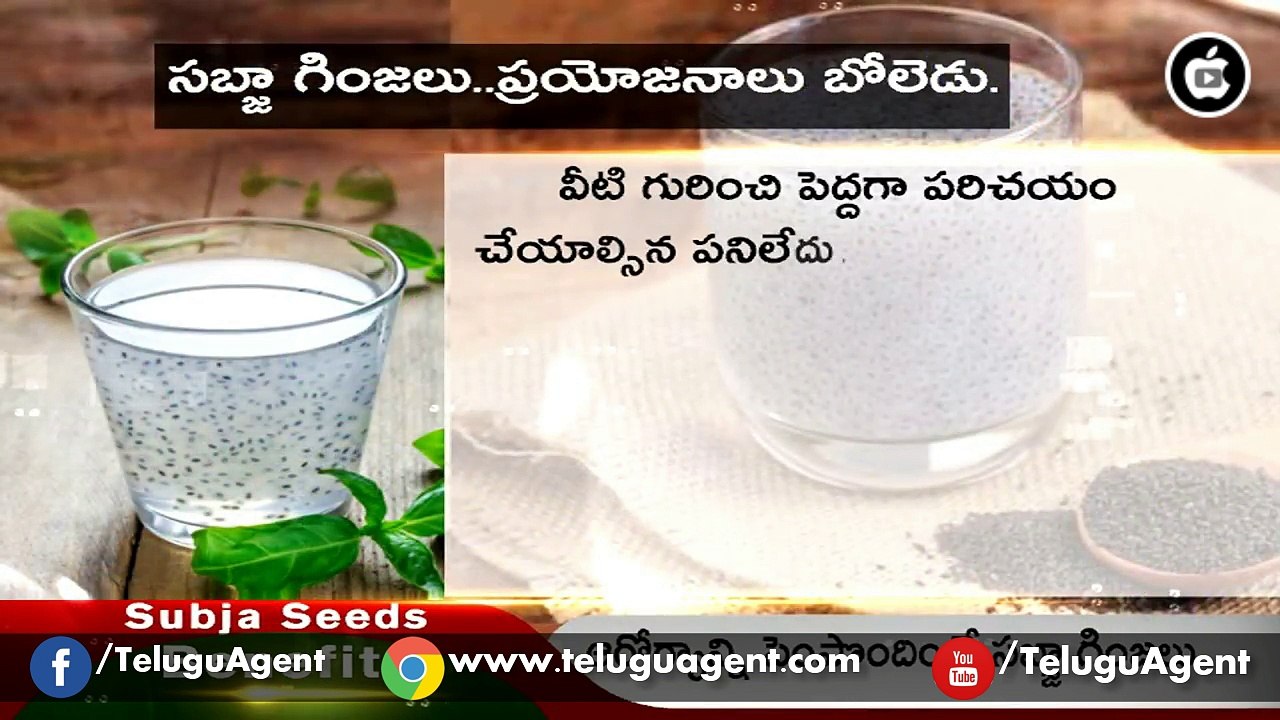 Basil (Sabja) seeds benefits in telugu. video Dailymotion
