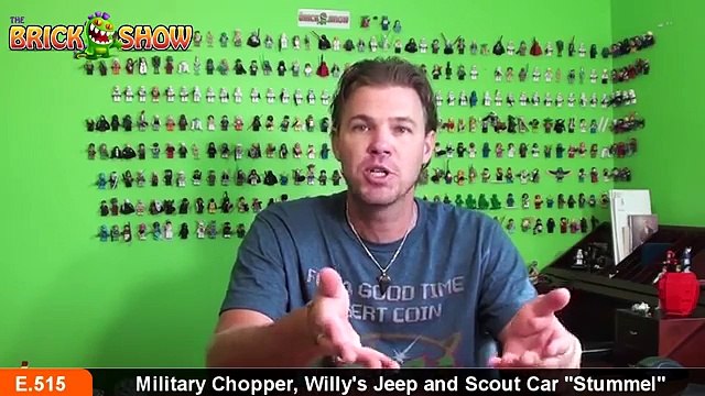 Custom LEGO Military Chopper, Willys Jeep and Scout Car Stummel by Brick Brigade