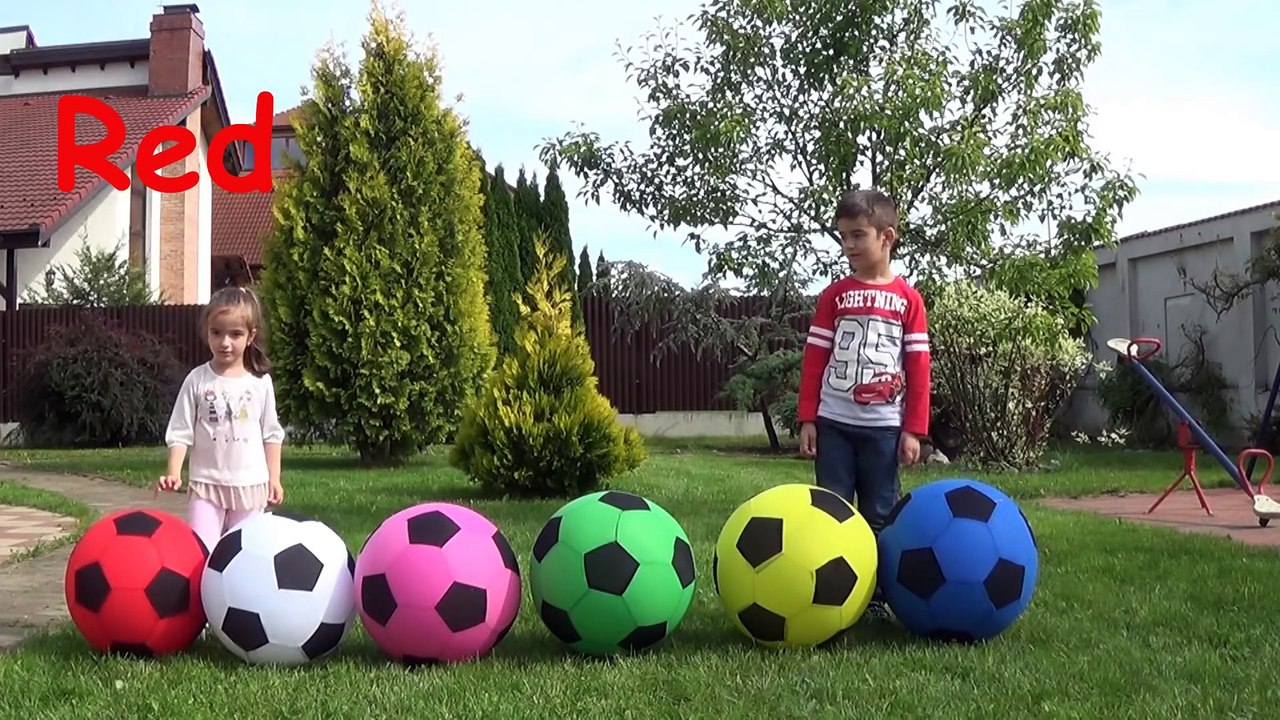 Learn Colors with Soccer Balls for Children,Toddlers,Babies   Finger Family   Nursery Rhymes Kids