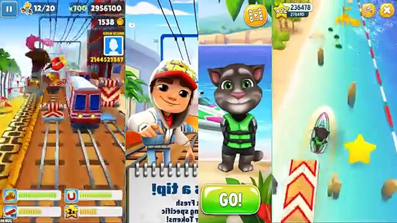 My Talking Tom JetSki TOM Vs Subway Surfers Rio/Gameplay makeover for Kid. Ep.64_iGamebox