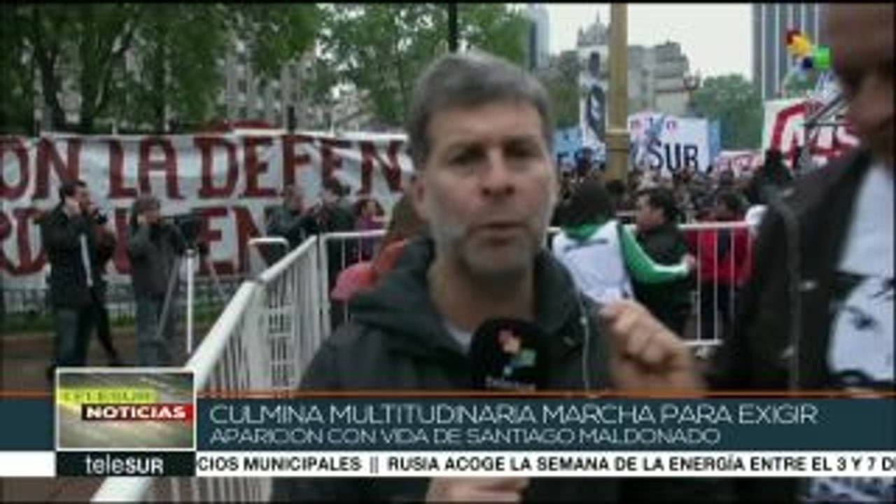 Organismos de DDHH argentinos exigen presentar a Santiago Maldonado