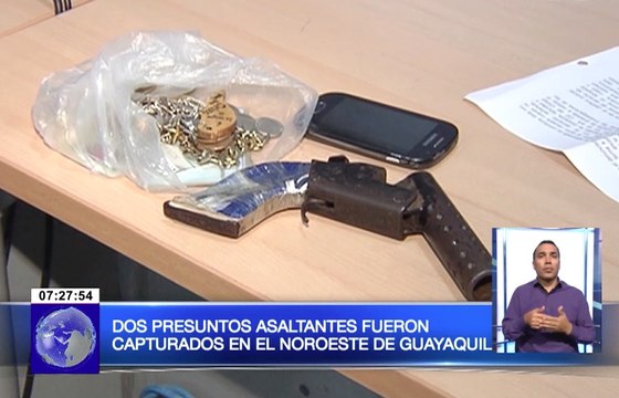 Dos presuntos asaltantes fueron capturados en el noroeste de Guayaquil