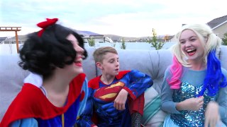 Frozen Elsa Becomes SpiderElsa goes to jail!! Harley quinn becomes Elsa w/ spiderman and superman