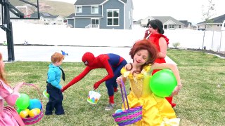 Elsa Becomes a Chicken! Ugly Prank vs Princess Elena Easter Egg party superheroes in real life