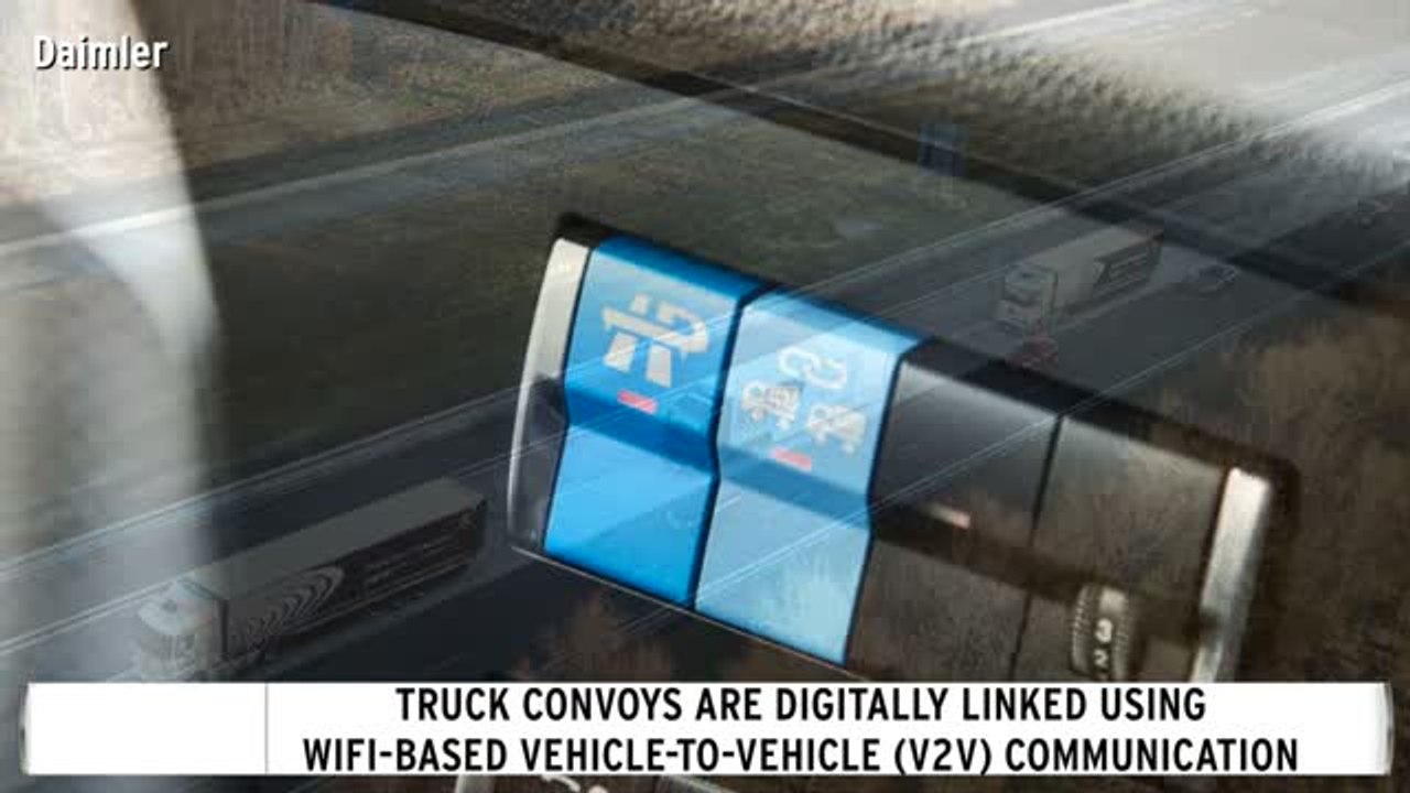 Daimler Testing Platooning Operations Using Autonomous Trucks, V2V Communication