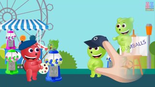 Mega Gummy Bear Lollipop finger family nursery rhyme for kids