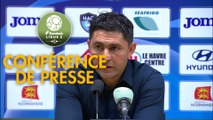 Conférence de presse Havre AC - FC Lorient (3-2) : Oswald TANCHOT (HAC) - Mickaël LANDREAU (FCL) - 2017/2018