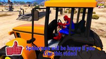 COLOR TRACTOR Transportation in Spiderman Cars Cartoon for Kids w Colors for Children Nursery Rhymes