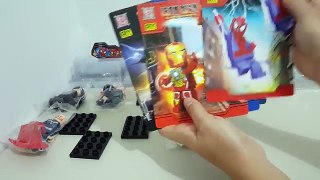 Lego dosVingadores - Homem aranha, Homem de Ferro, Super Man e Muito mais.