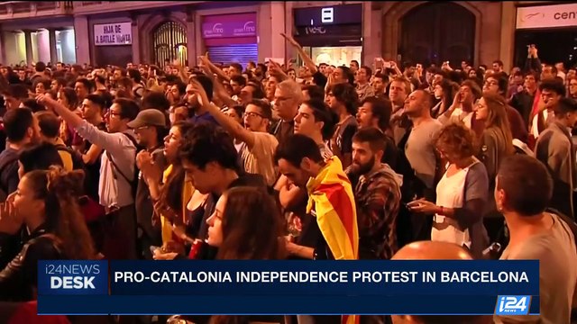 i24NEWS DESK | Pro-Catalonia independence protest in Barcelona | Monday, October 2nd 2017