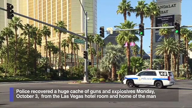 Weapons, explosives recovered from Las Vegas gunman