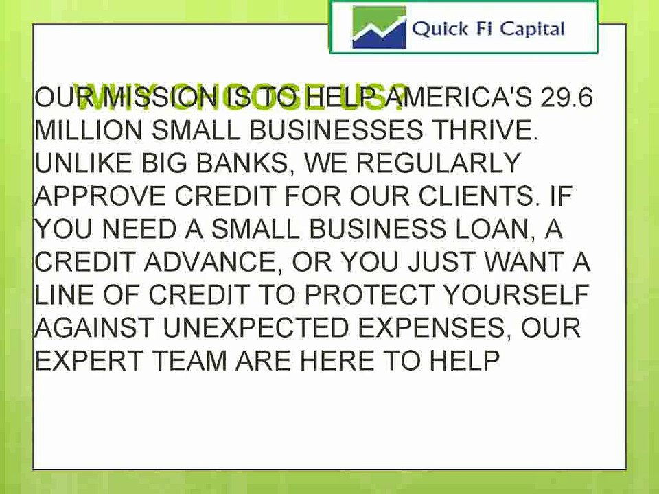 Take care of your business – Quick Fi Capital