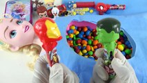 Cutting Open Mr Doh Pregnant Frozen Elsa Surprise Candy M&Ms Lip Balm DIY Super Heroes