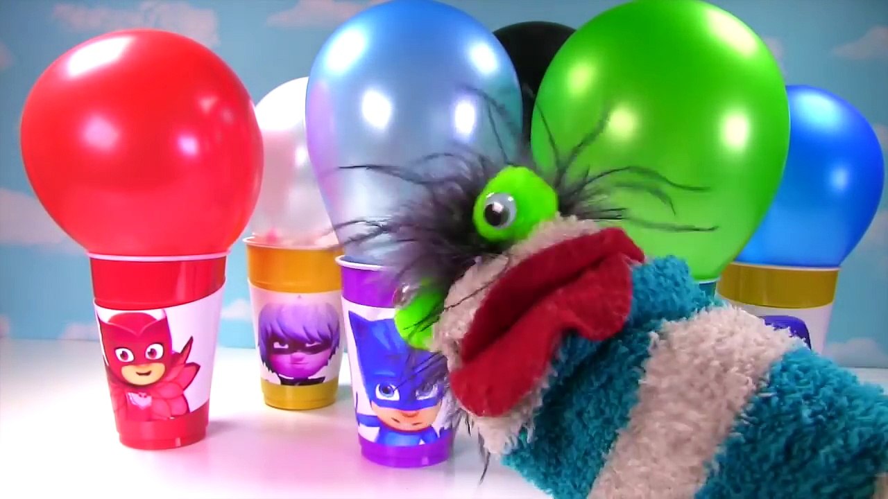 PJ MASKS Balloon Toy Surprise Cups! Disney Jr Catboy, Owlette, Gekko, Luna Girl, Romeo