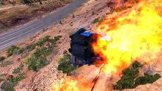 Полицейские шипы против машин нарушителей Перехват тачек BeamNG Игры про машинки аварии ДТП