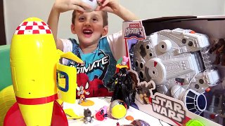 Peppa Pig e George Conhecem Millenium Falcon Star Wars Disney Ovos Surpresas Massinha Play Doh Toys