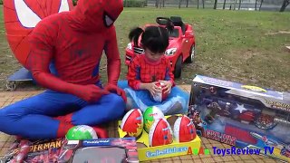 GIANT EGG SURPRISE OPENING SPIDERMAN - Bóc Trứng Bất Ngờ Khổng Lồ Người Nhện ❤ Anan ToysReview TV ❤