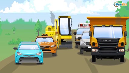 The Yellow Crane with The Truck + 1 Hour kids videos compilation Vehicles Cartoons for children
