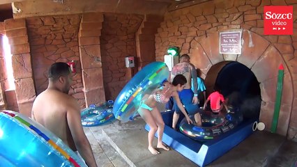 Cesareti köpek balıklarıyla ölçen akvaryum