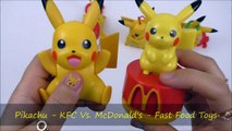 2017 McDONALD'S POKEMON HAPPY MEAL TOYS VS KFC COMPLETE SET OF 4 PIKACHU UNBOXING COLLECTION REVIEW-6yYkzHl3THM