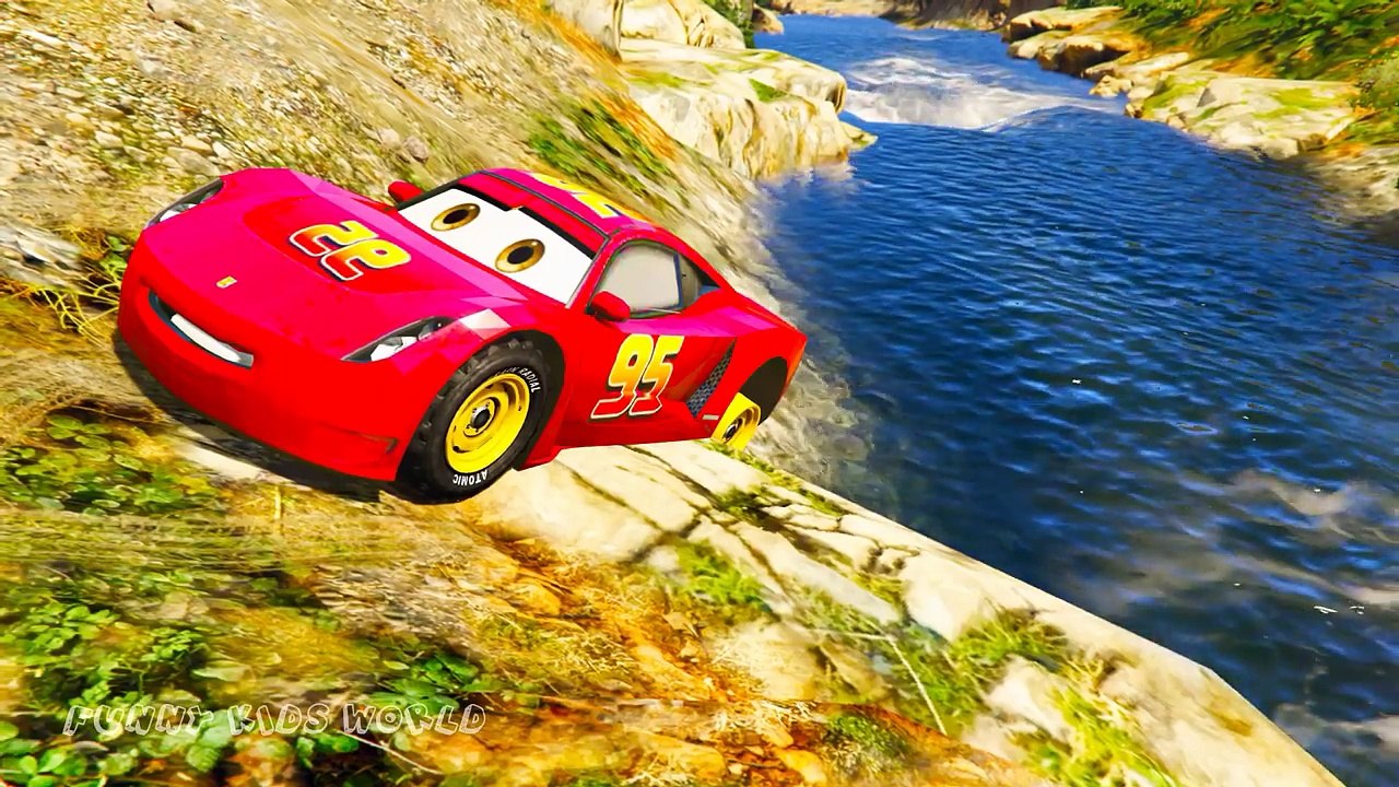 Disney Cars 3 Rescue LIGHTNING MCQUEEN on OFFROAD w Spiderman, Hulk, Cap, Batman Cartoon for Kids