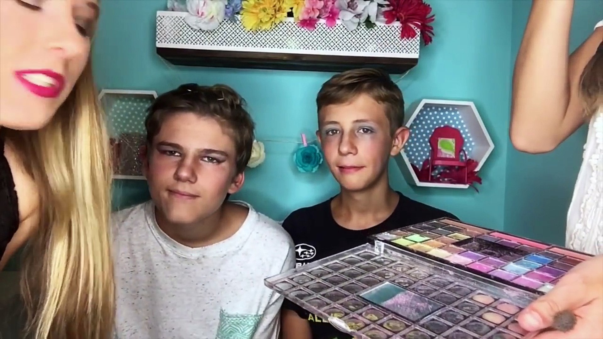 ⁣BOYS GET DRAG MAKEOVERS