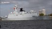 Chinese Navy stealth frigates head up River Thames to London