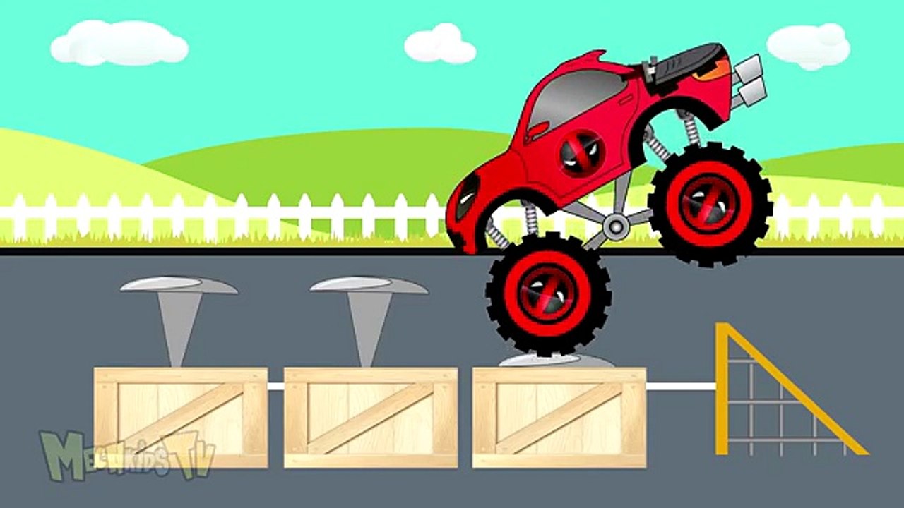 Deadpool Monster Truck For Kids And JCB Tror For Children
