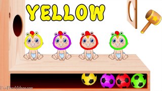 Learn Colors with Surprise Eggs WOODEN HAMMER Chicken BABY Soccer Balls Old MacDonald Nursery Rhymes-_Gge6dtYJkc