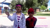 Easter Eggs Hunt Surprise Toys Challenge Playtime at the Park! Spiderman vs. Doc McStuffins