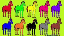 Horse Colourful Colour Song For Children Rhymes || Animated Nursery Rhymes
