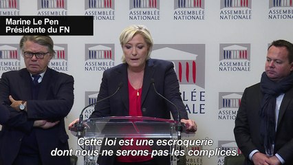 Loi antiterroriste: le FN votera contre (Marine Le Pen)