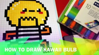 Handmade Pixel Art - How To Draw a Kawaii Bulb by Garbi KW #pixelart