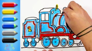 How to Draw Edward Blue Engine ♦ Thomas and Friends ♦ Drawing and Coloring Lesson for Kids