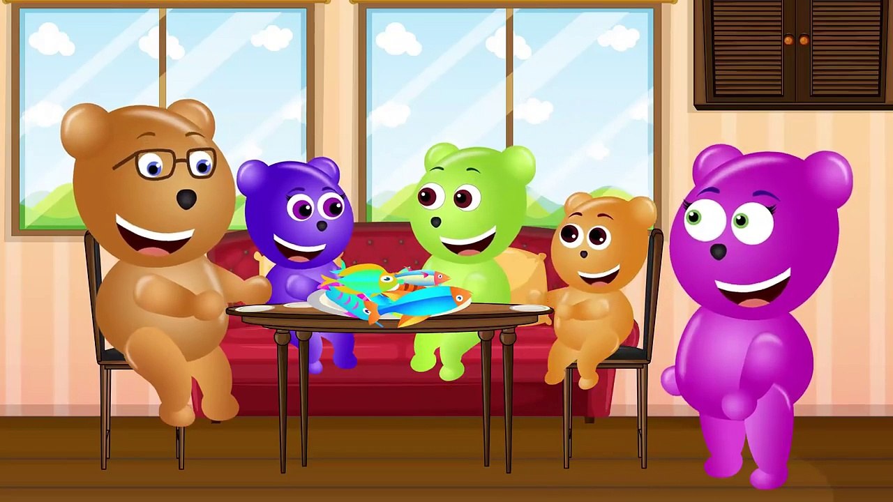 Mega Gummy Bear swimming bathroom finger family nursery rhyme +More Kids Songs