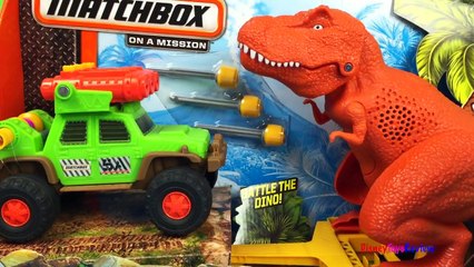 Matchbox on a mission Dino Trapper Trailer Dinosaur Toys for kids Talking TRex